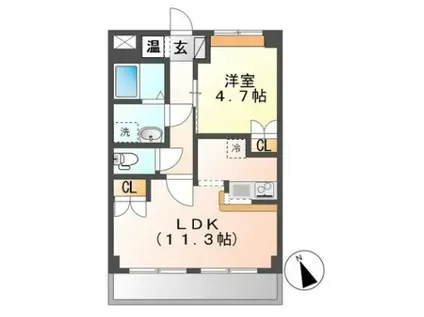 グレイスヴィラST(1LDK/2階)の間取り写真