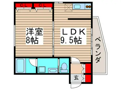S-FORT西船橋(1LDK/3階)の間取り写真