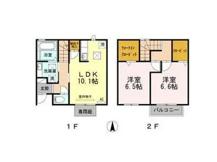 グレイス小松(2LDK/1階)の間取り写真