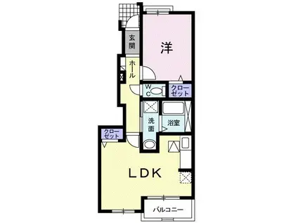 アンセリウムB(1LDK/1階)の間取り写真