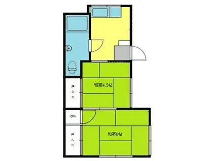 フェリオ杉久保(2K/1階)の間取り写真