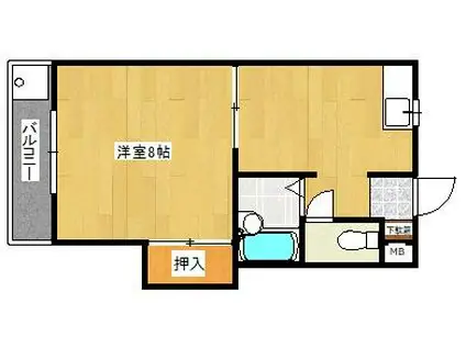 サンシャイン田代Ⅰ(1DK/3階)の間取り写真