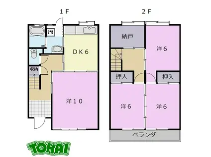 世古ハイツ(4SDK/1階)の間取り写真