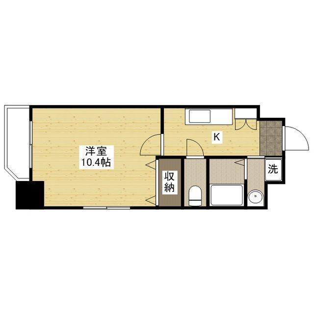 アクアシティ舟入中町(1K/2階)の間取り写真