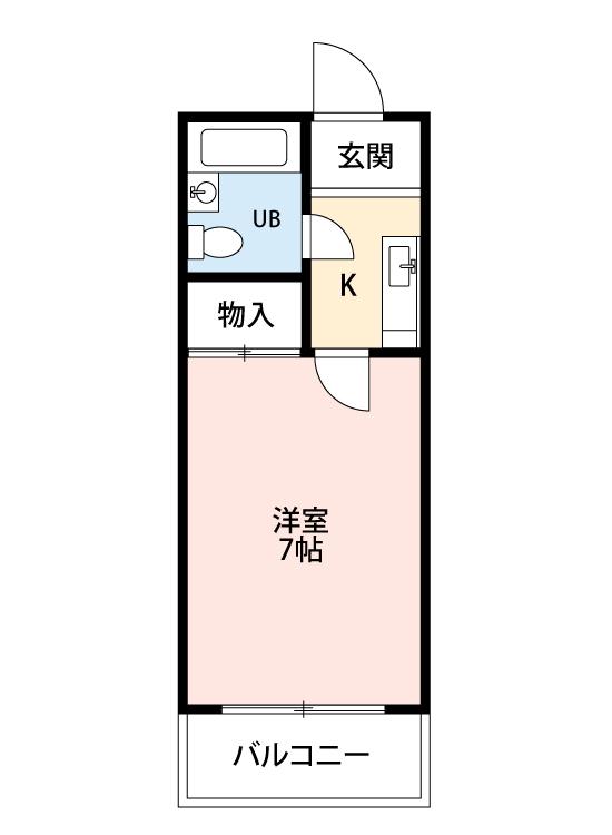 コーポ栄(1K/1階)の間取り写真