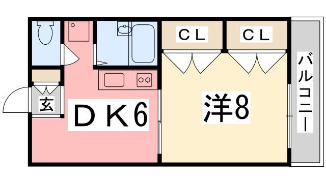 E-MATE(1DK/2階)の間取り写真