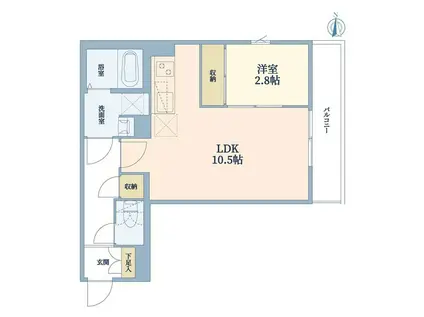 ウェルスクエア新中野II(1LDK/3階)の間取り写真