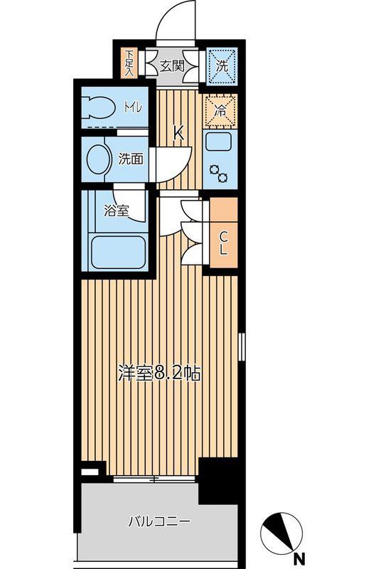 ドゥーエつつじヶ丘(1K/3階)の間取り写真
