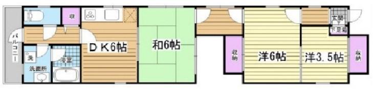 上野マンション(3DK/2階)の間取り写真