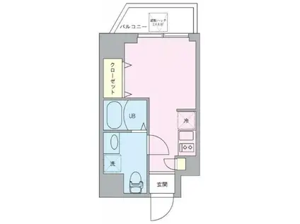 ALBA扇橋(ワンルーム/4階)の間取り写真