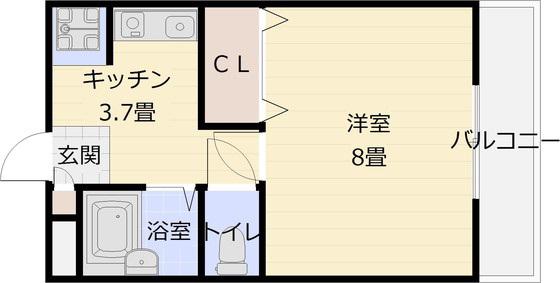 マービーハウス3(1K/2階)の間取り写真
