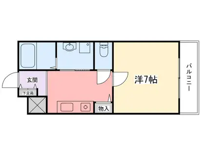 土山中村コーポII(1K/4階)の間取り写真