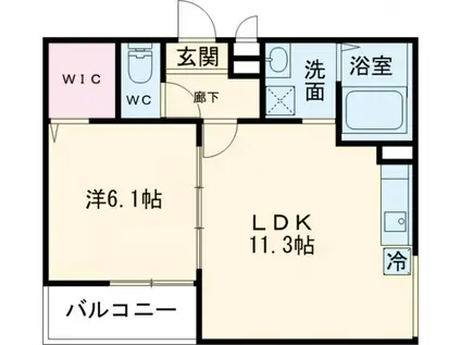 アッコルド(1LDK/1階)の間取り写真
