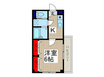 レジデンスHAL(1K/1階)の間取り写真