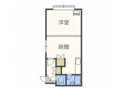 ウィスタリア元町(1DK/4階)の間取り写真