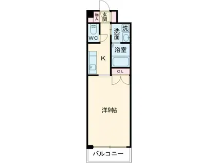 グランデュ桜(1K/2階)の間取り写真