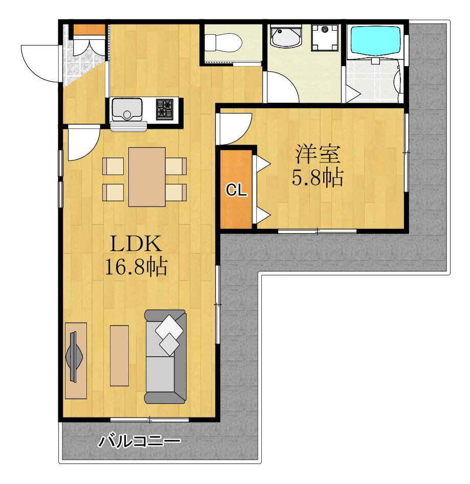 ヘーベルメゾン元住吉(1LDK/2階)の間取り写真