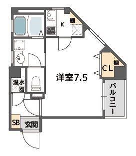 コンフォール南森町(1K/10階)の間取り写真