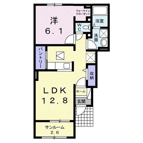サンリットタウン 日高A(1LDK/1階)の間取り写真