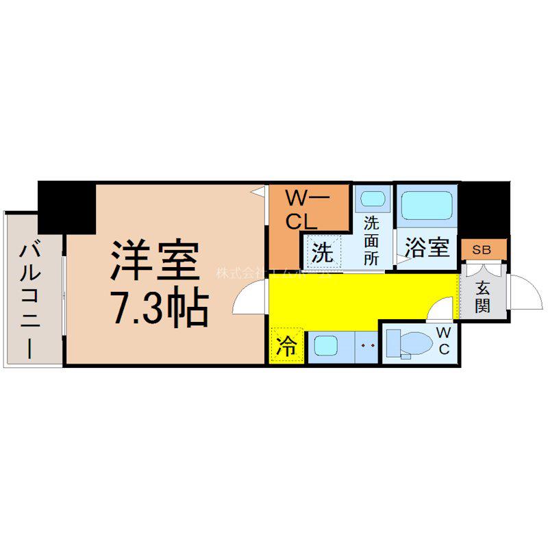 SーRESIDENCE今池駅前(1K/7階)の間取り写真