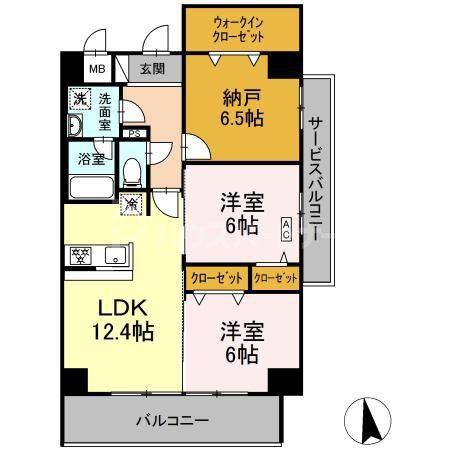 TEC RESIDENCE(2SLDK/7階)の間取り写真