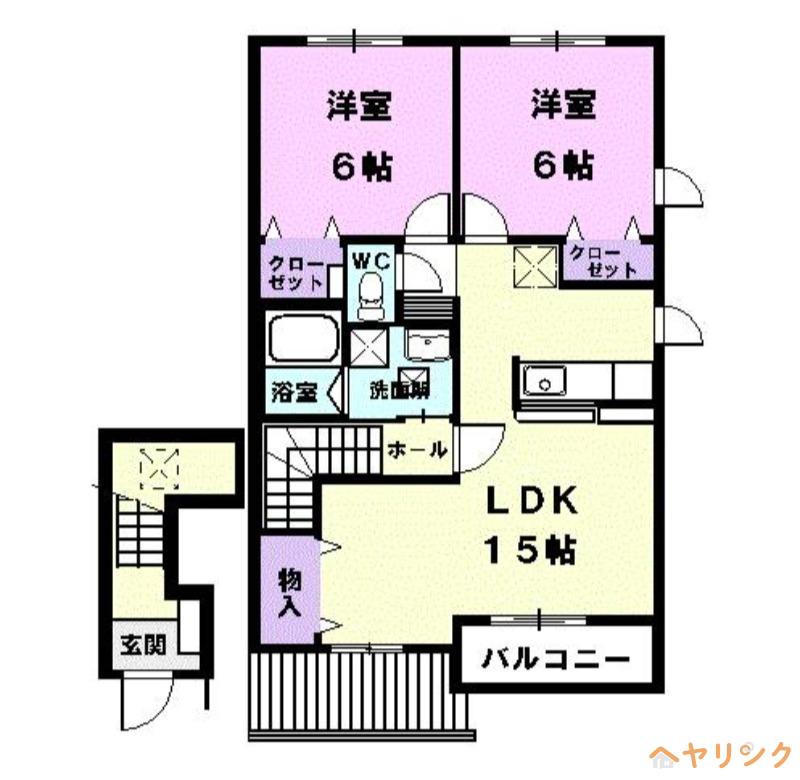 ZITO(2LDK/2階)の間取り写真