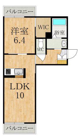 シャーメゾンアサヒIII(1LDK/3階)の間取り写真