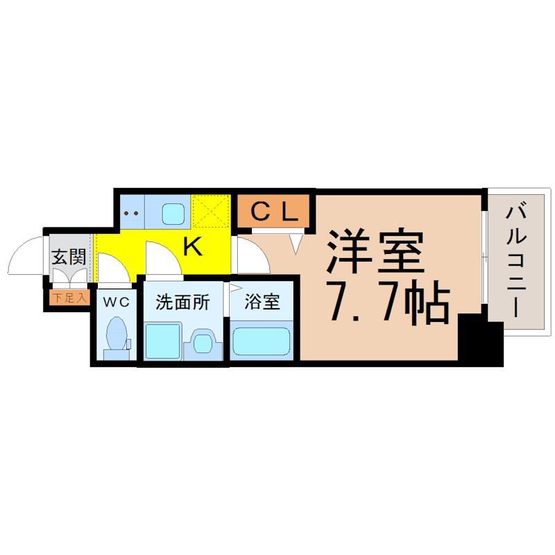 プレサンス桜通ザ・タイムズ(1K/13階)の間取り写真