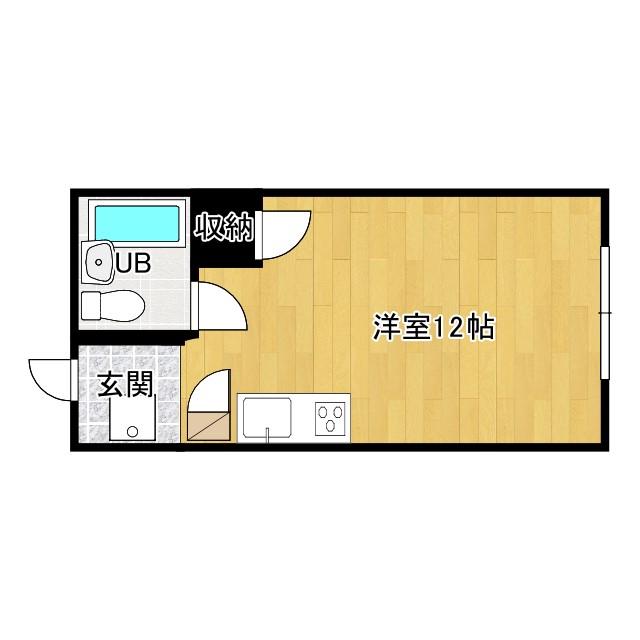 ヴィラパレス(ワンルーム/1階)の間取り写真