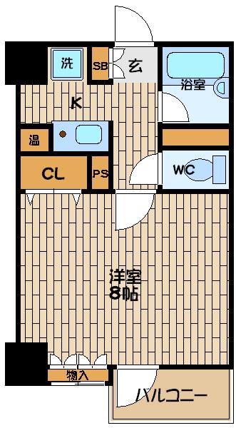 メゾンF(1K/2階)の間取り写真