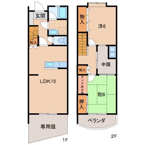 パティオス(2LDK/1階)の間取り写真