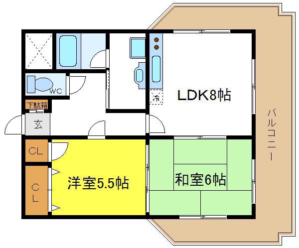 カサヴォストラ(2LDK/3階)の間取り写真