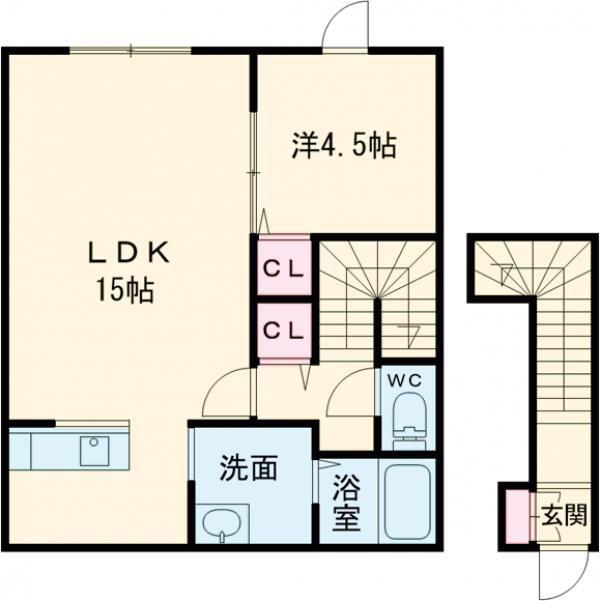 MKOII(1LDK/2階)の間取り写真