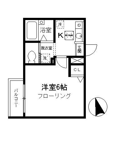 コロネード(1K/2階)の間取り写真