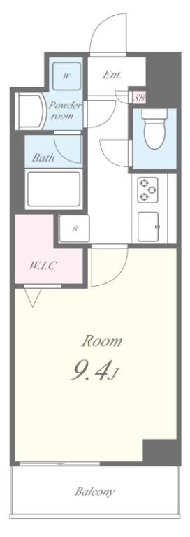 JOYEUX(1K/2階)の間取り写真