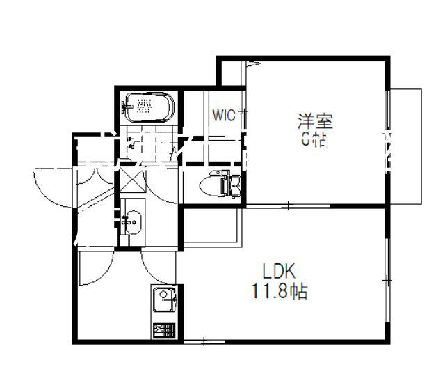 コンフォート(1LDK/1階)の間取り写真