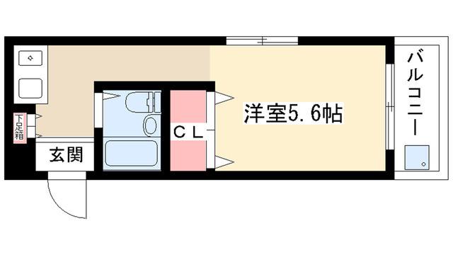 ジョイフル一社(1K/2階)の間取り写真
