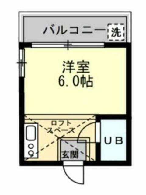 ヒルサイド(ワンルーム/2階)の間取り写真