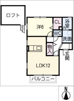 エクセレンスコート A(1LDK/2階)の間取り写真
