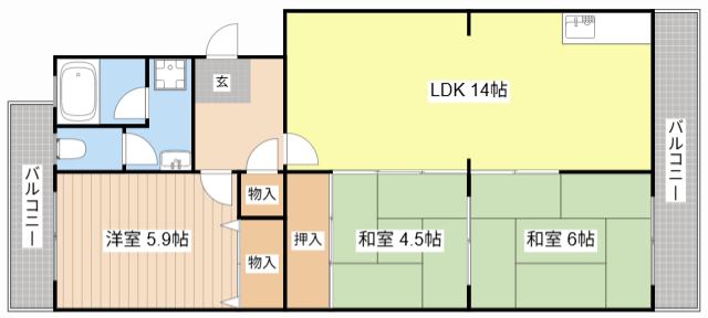 グランバリュー(3LDK/1階)の間取り写真