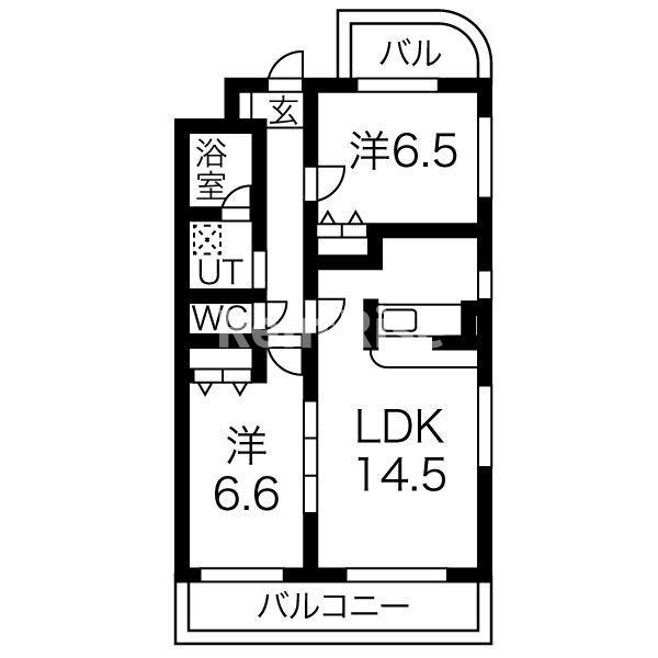 LA VERITE(2LDK/2階)の間取り写真