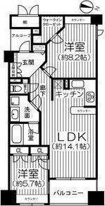 Dクラディア勾当台公園(2LDK/4階)の間取り写真