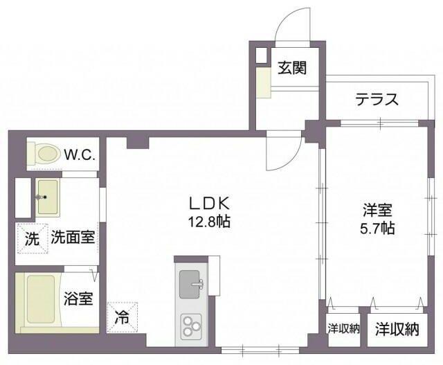 TRINITY SHIROKANE トリニティ シロカネ(1LDK/1階)の間取り写真