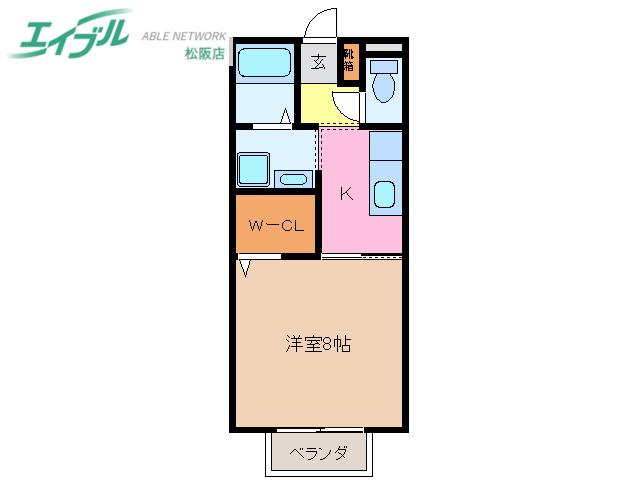 SIENA(1K/2階)の間取り写真