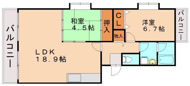リバーサイド貝田(3LDK/3階)の間取り写真