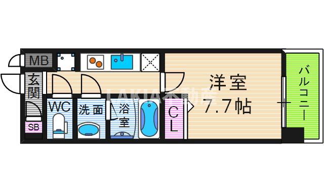 LA DOUCEUR天王寺(1K/12階)の間取り写真