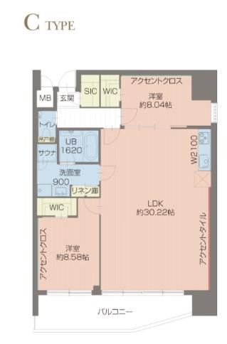 プレジオ北浜(2LDK/4階)の間取り写真