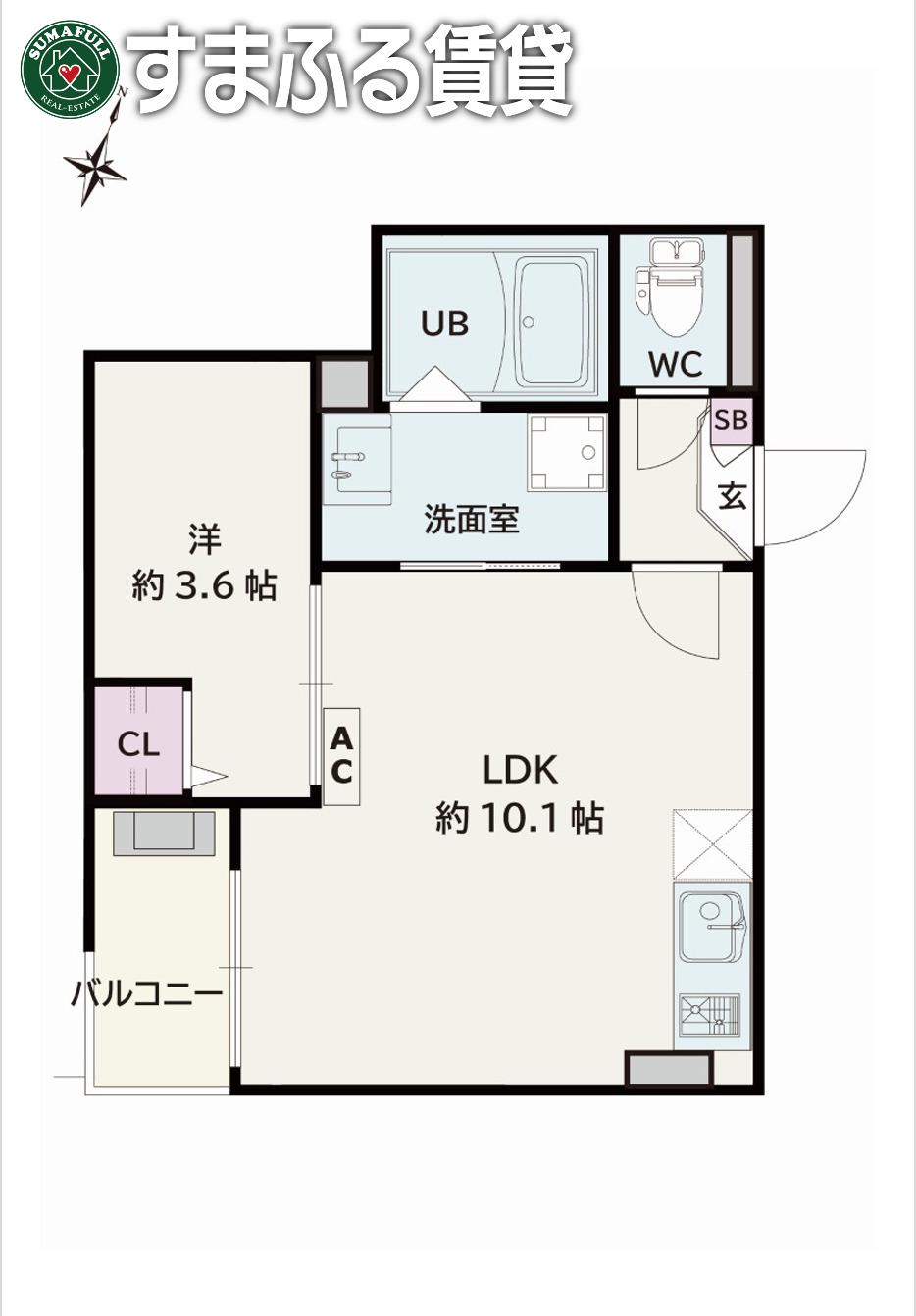 JACK KAMISHIGEHARAII(1LDK/3階)の間取り写真