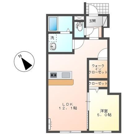 ブルーカーム(1LDK/1階)の間取り写真