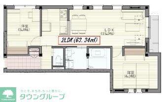 アズール(2LDK/3階)の間取り写真